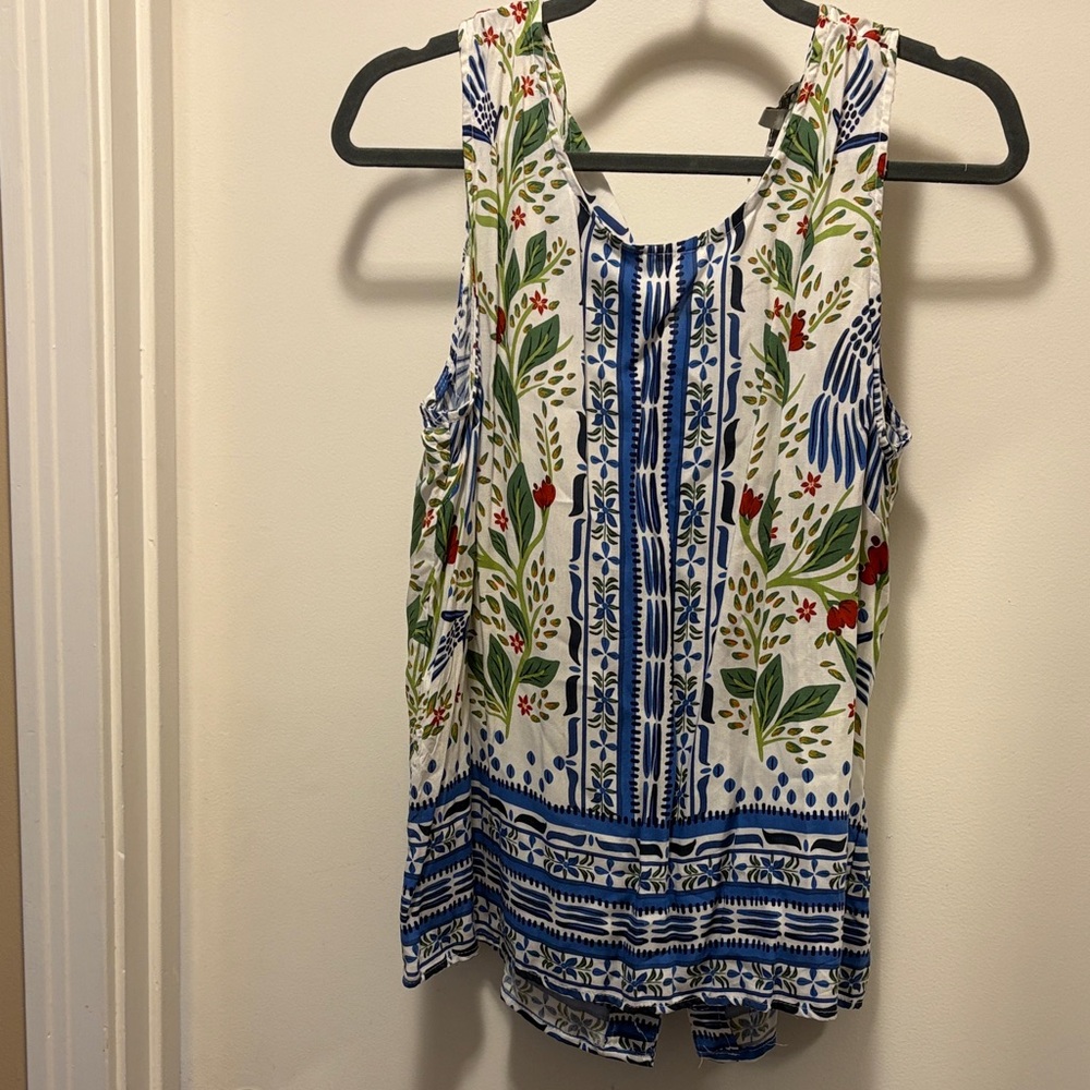 Haute Hippie Floral Print Tank Top - Blue, Green, Red